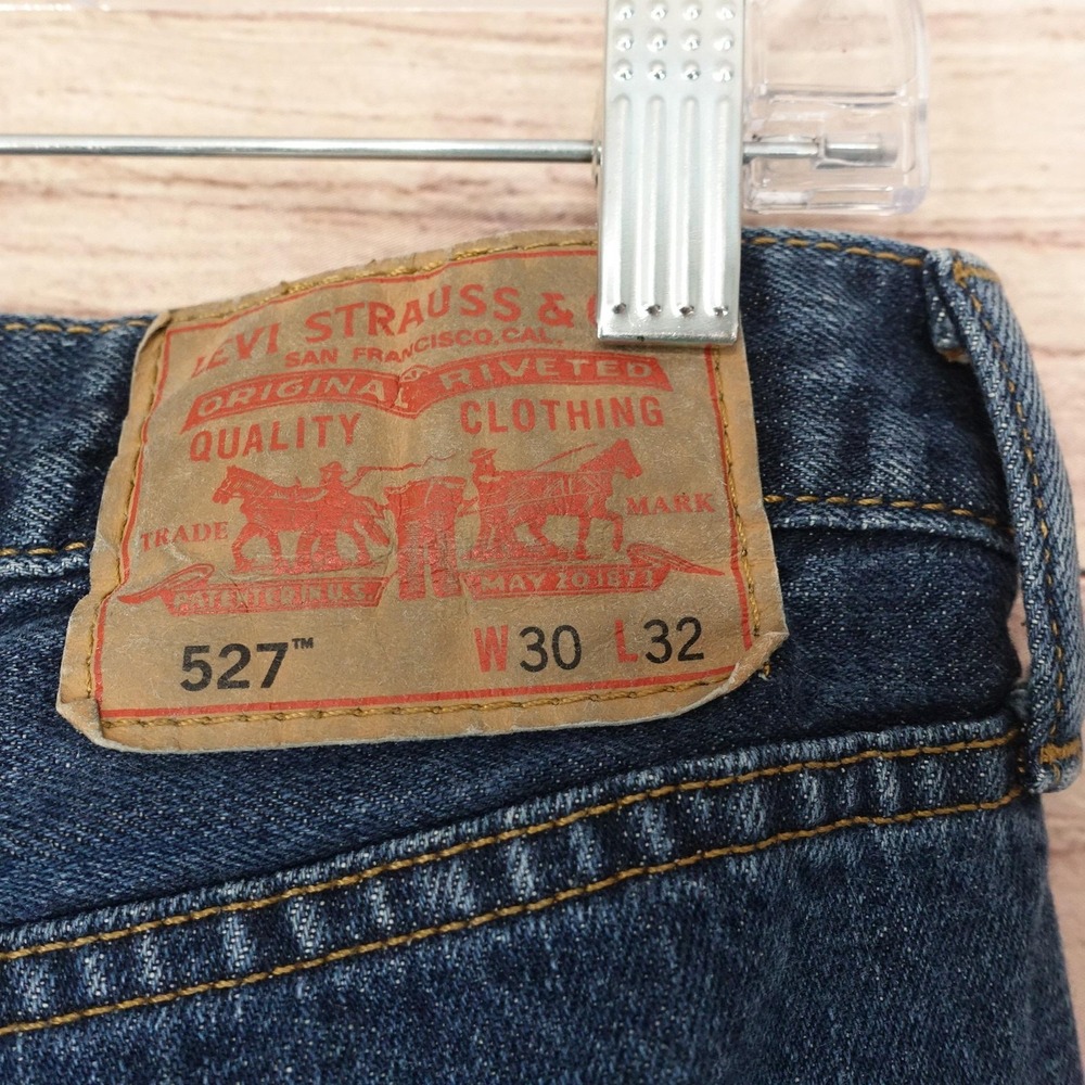 Levis 527 Jeans Mens 30x32 Blue Medium Wash Regular Fit Bootcut Denim Pants - Picture 7 of 12